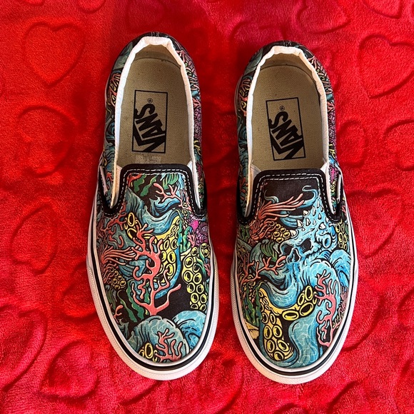 Vans Shoes - Vans Shoes Womens 6 Underwater Coral Slip On Vintage RARE RETRO unisex
